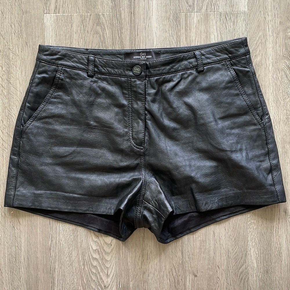 Reserved Black Faux Leather Women’s Shorts
